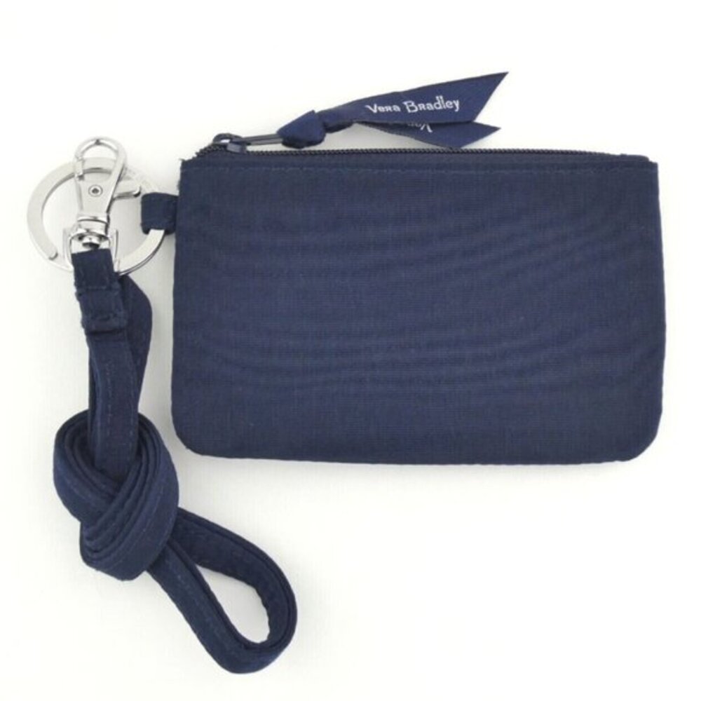 Vera Bradley Classic Navy Microfiber Zip Id & Lanyard‎ Set NWT